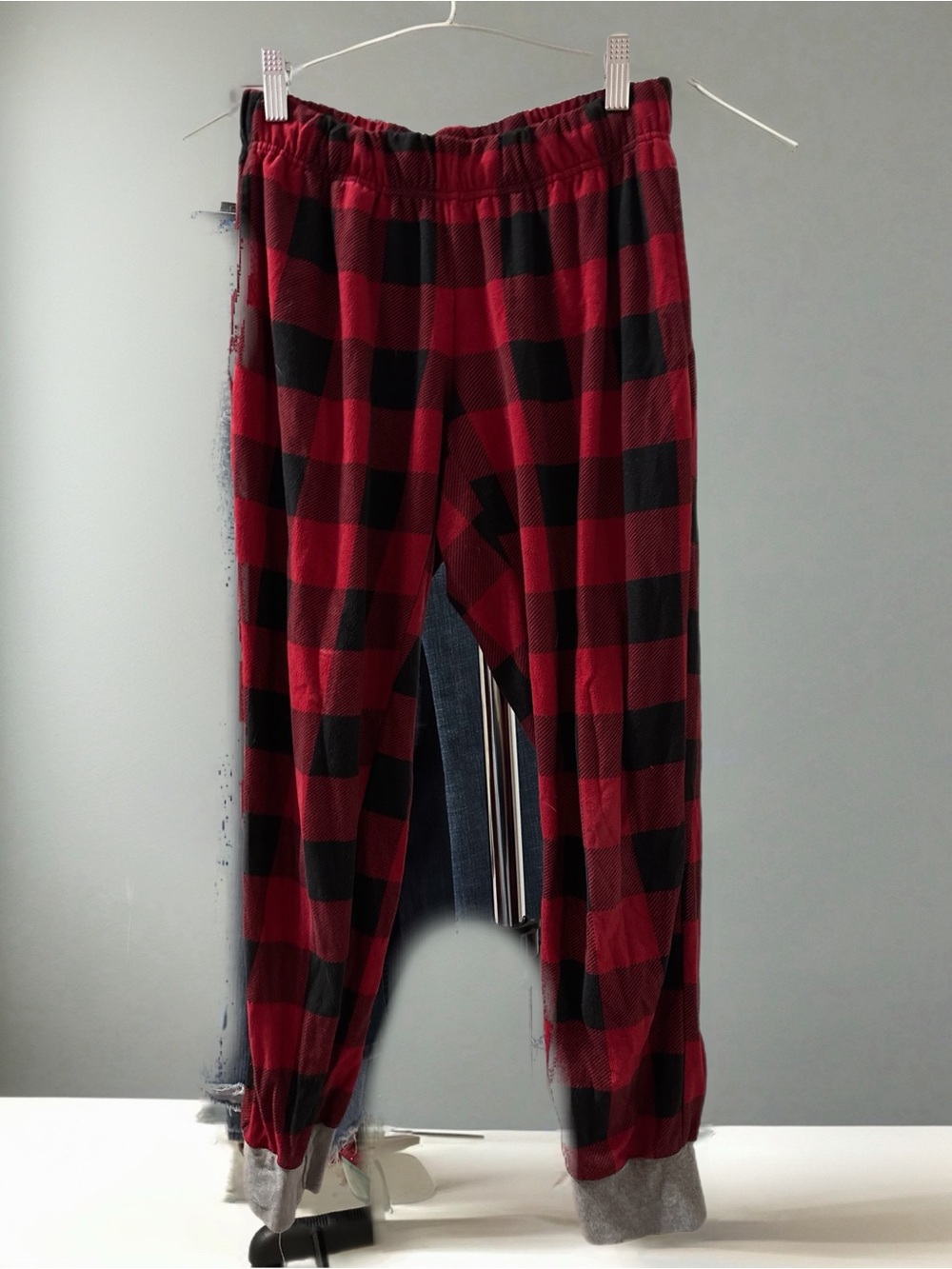 North Pole Kids Red and Black Buffalo Plaid Cozy Jogger Pants